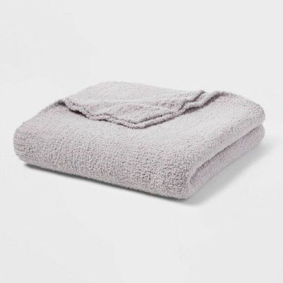 Open Box - Threshold - King Cozy Chenille Bed Blanket Gray - Threshold Gray - Picture 1 of 2